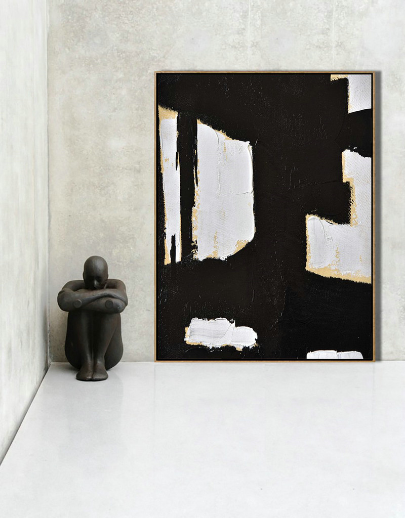 Original Artwork Extra Large Abstract Painting,Minimalist Painting On Canvas, Palette Knife Vertical Minimal Art - Modern Paintings On Canvas